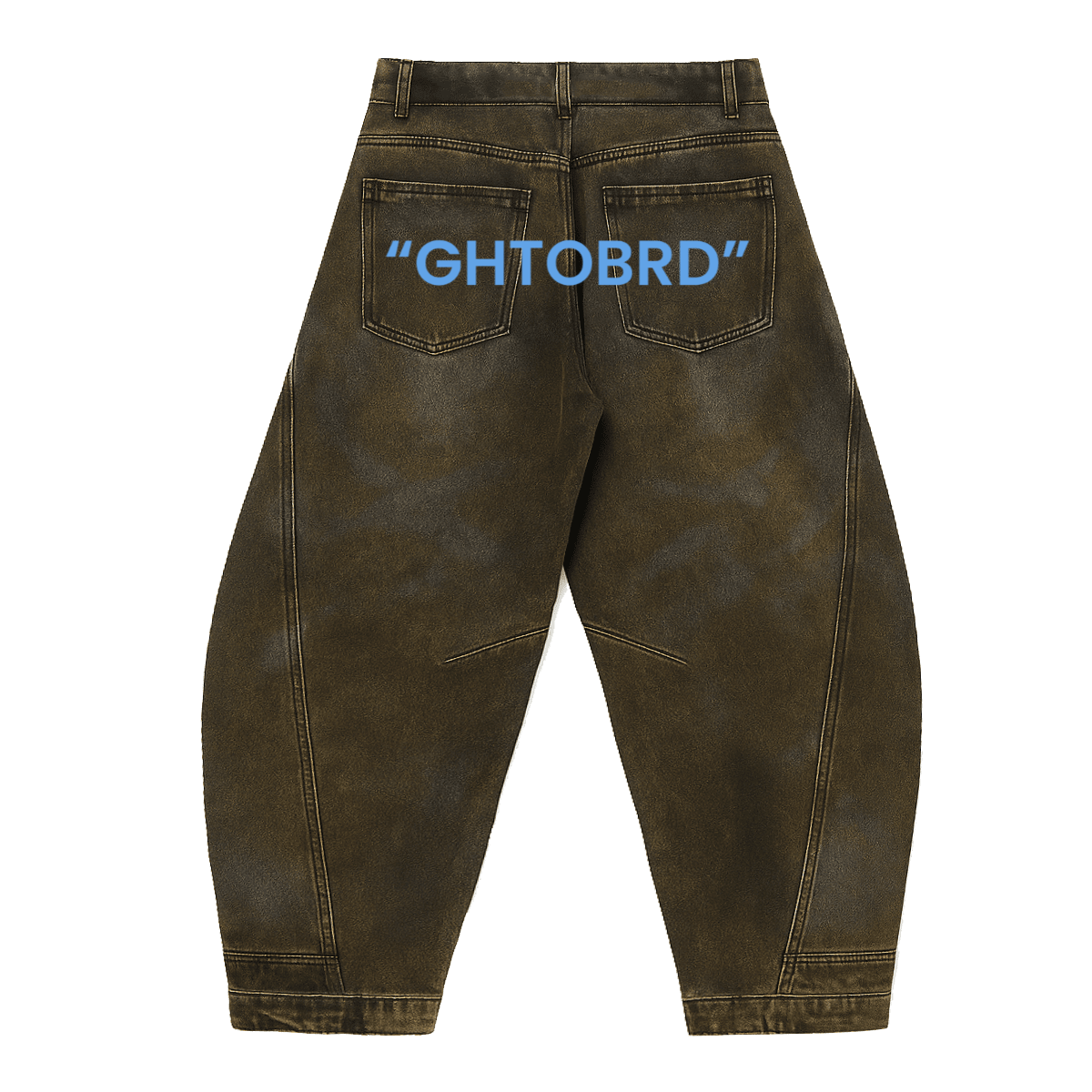 Unisex "GHTOBRD" Loose-Fit Washed Curved Denim Jeans