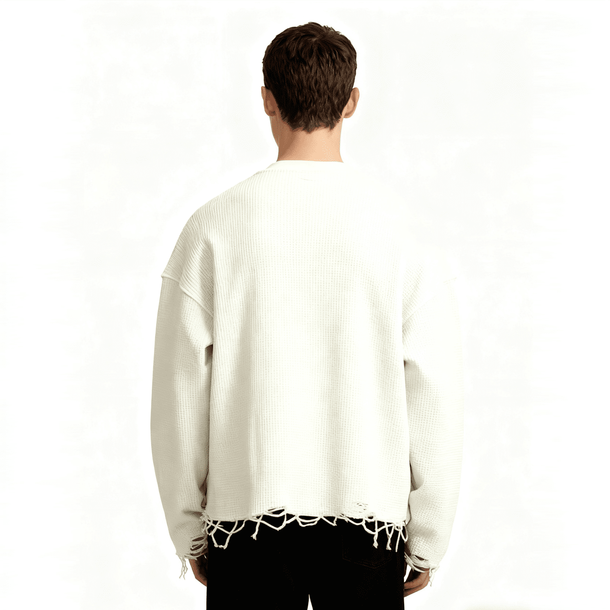 M.I.I.A Unisex Heavyweight Waffle Cropped Long-Sleeve Shirt (290GSM)