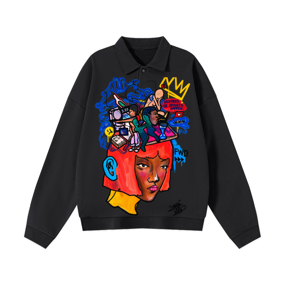 "FWD" Polo Collar Sweatshirt（445GSM）