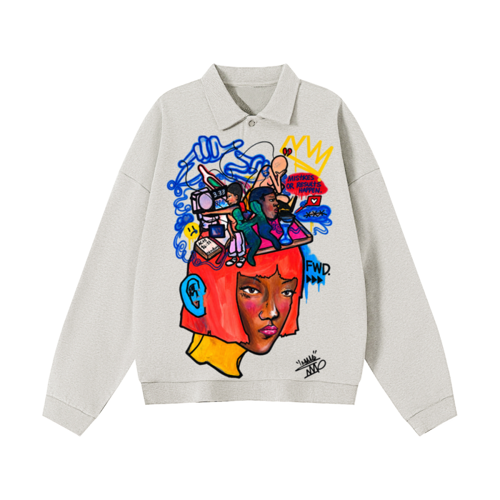 "FWD" Polo Collar Sweatshirt（445GSM）