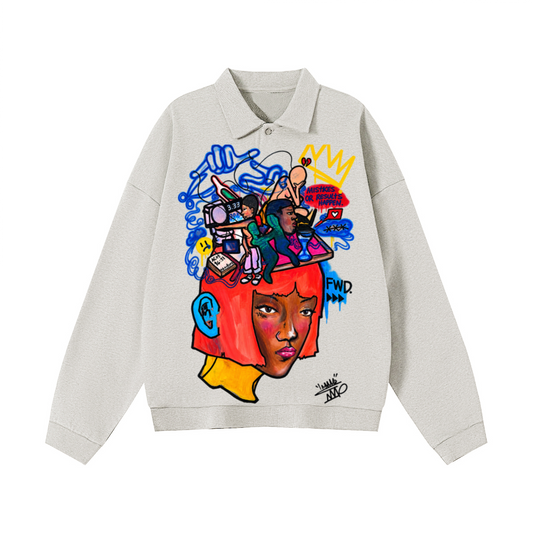 "FWD" Polo Collar Sweatshirt（445GSM）