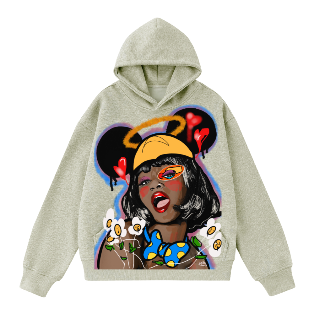 "Naomi Rambles " artpiece 400GSM Unisex Heavyweight Cropped Hoodie
