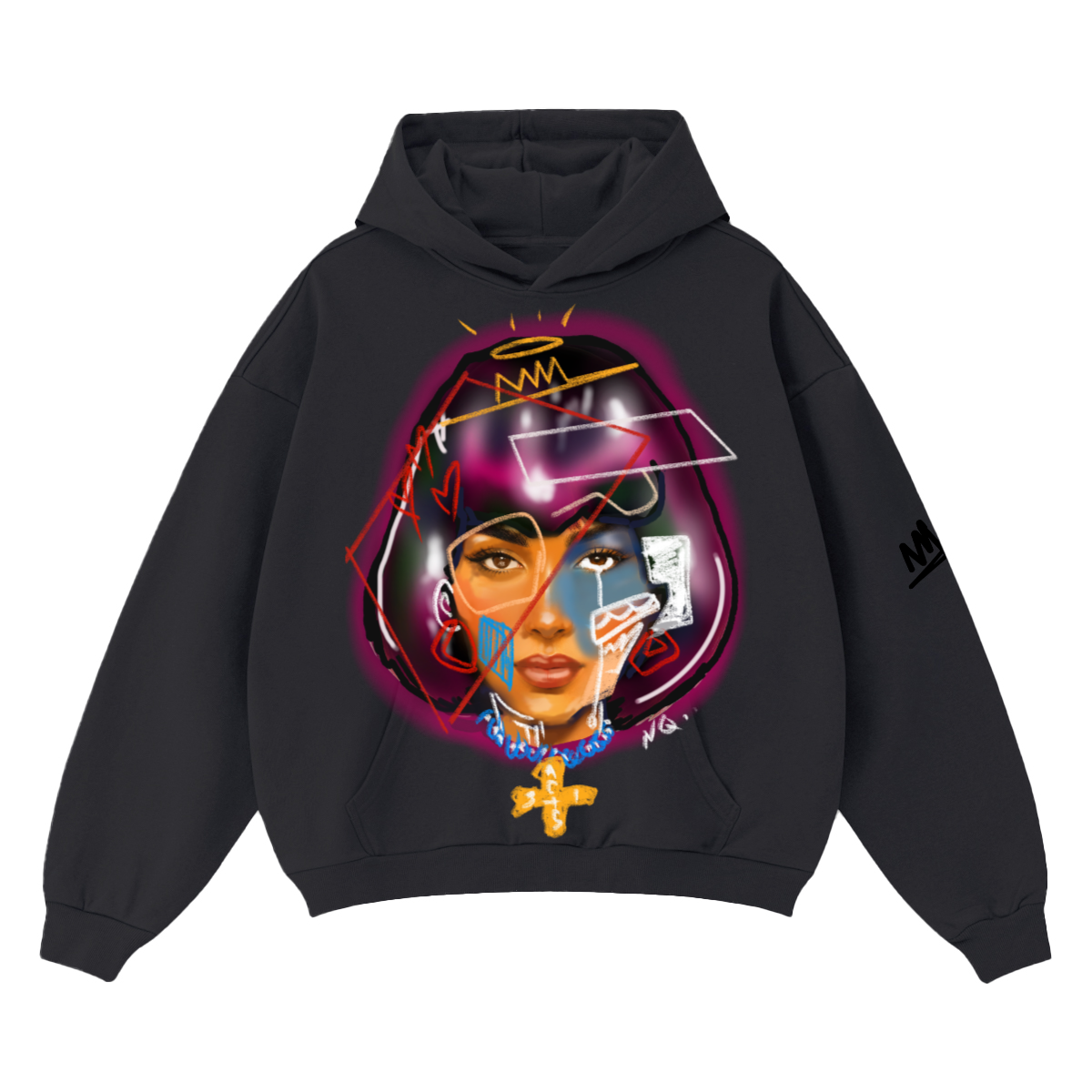 Unisex SALT Cropped Drop Shoulder Heavyweight Oversized Hoodie(460GSM)