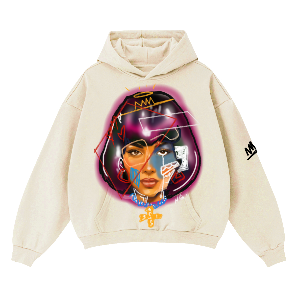 Unisex SALT Cropped Drop Shoulder Heavyweight Oversized Hoodie(460GSM)