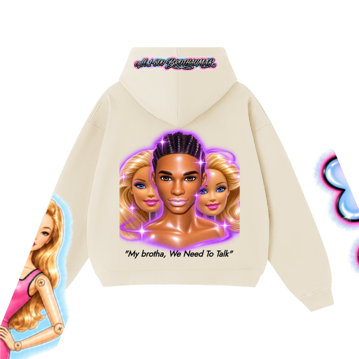 "Kenny Ken Call Umar " Heavyweight Cropped Oversized Zip-Up Hoodie (460GSM)