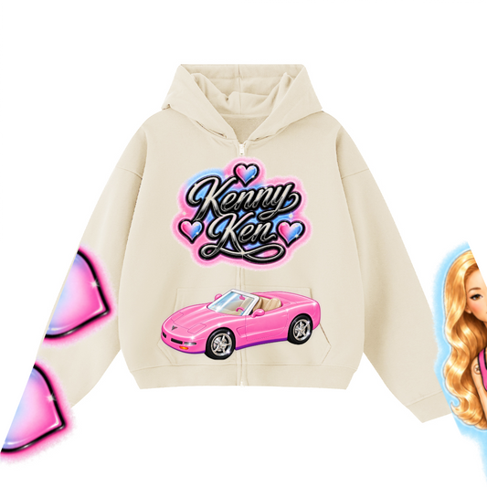 "Kenny Ken Call Umar " Heavyweight Cropped Oversized Zip-Up Hoodie (460GSM)