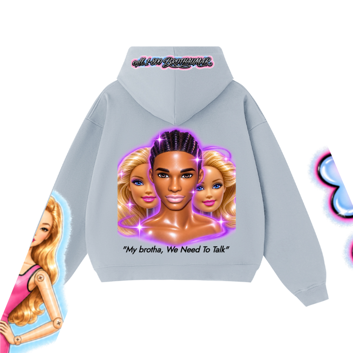 "Kenny Ken Call Umar " Heavyweight Cropped Oversized Zip-Up Hoodie (460GSM)