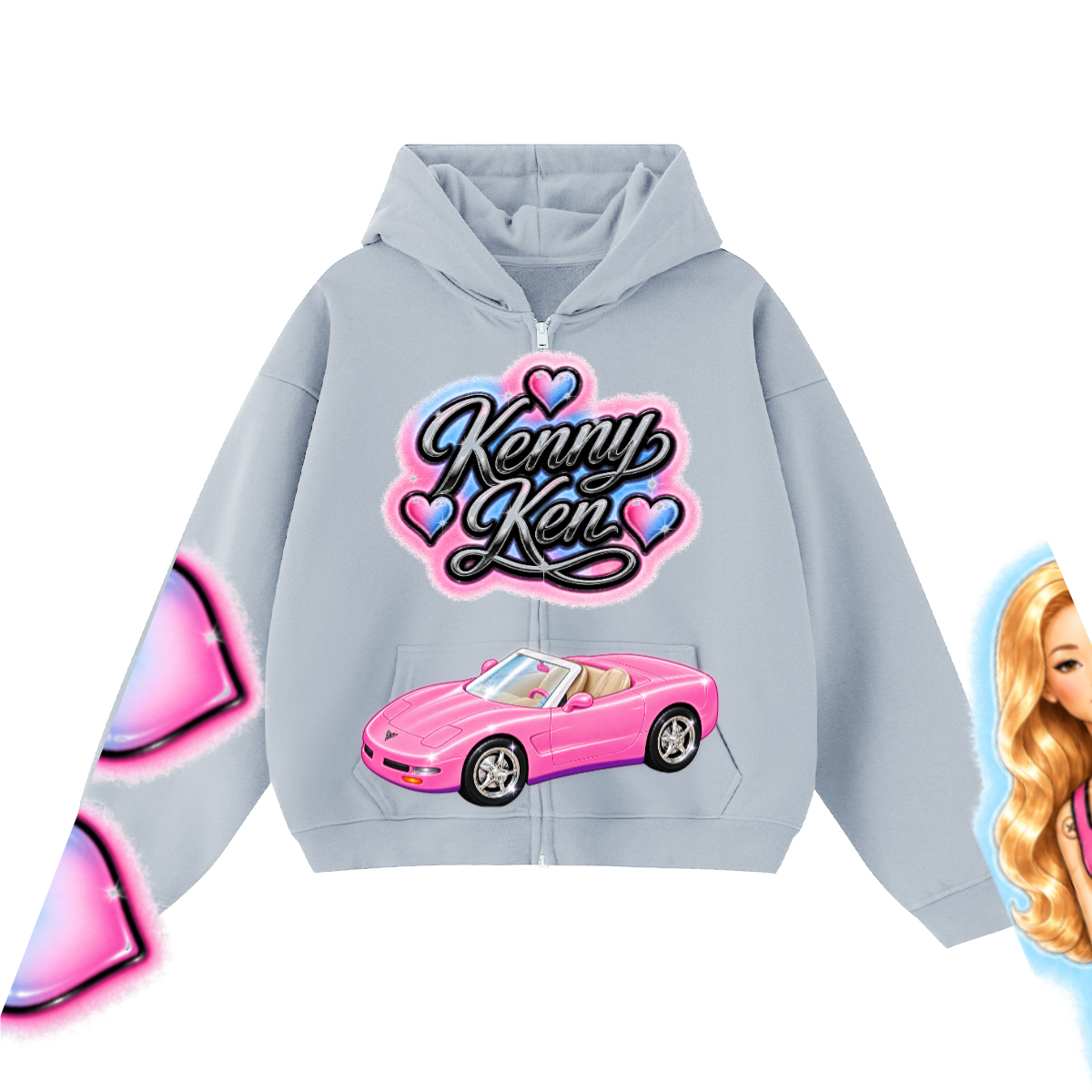 "Kenny Ken Call Umar " Heavyweight Cropped Oversized Zip-Up Hoodie (460GSM)