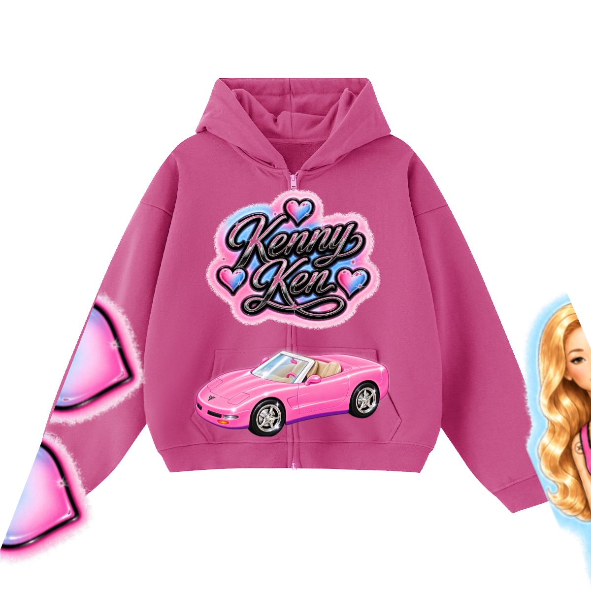 "Kenny Ken Call Umar " Heavyweight Cropped Oversized Zip-Up Hoodie (460GSM)