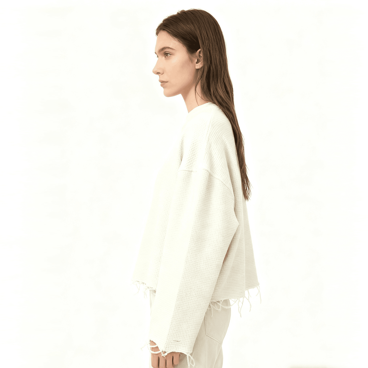 M.I.I.A Unisex Heavyweight Waffle Cropped Long-Sleeve Shirt (290GSM)