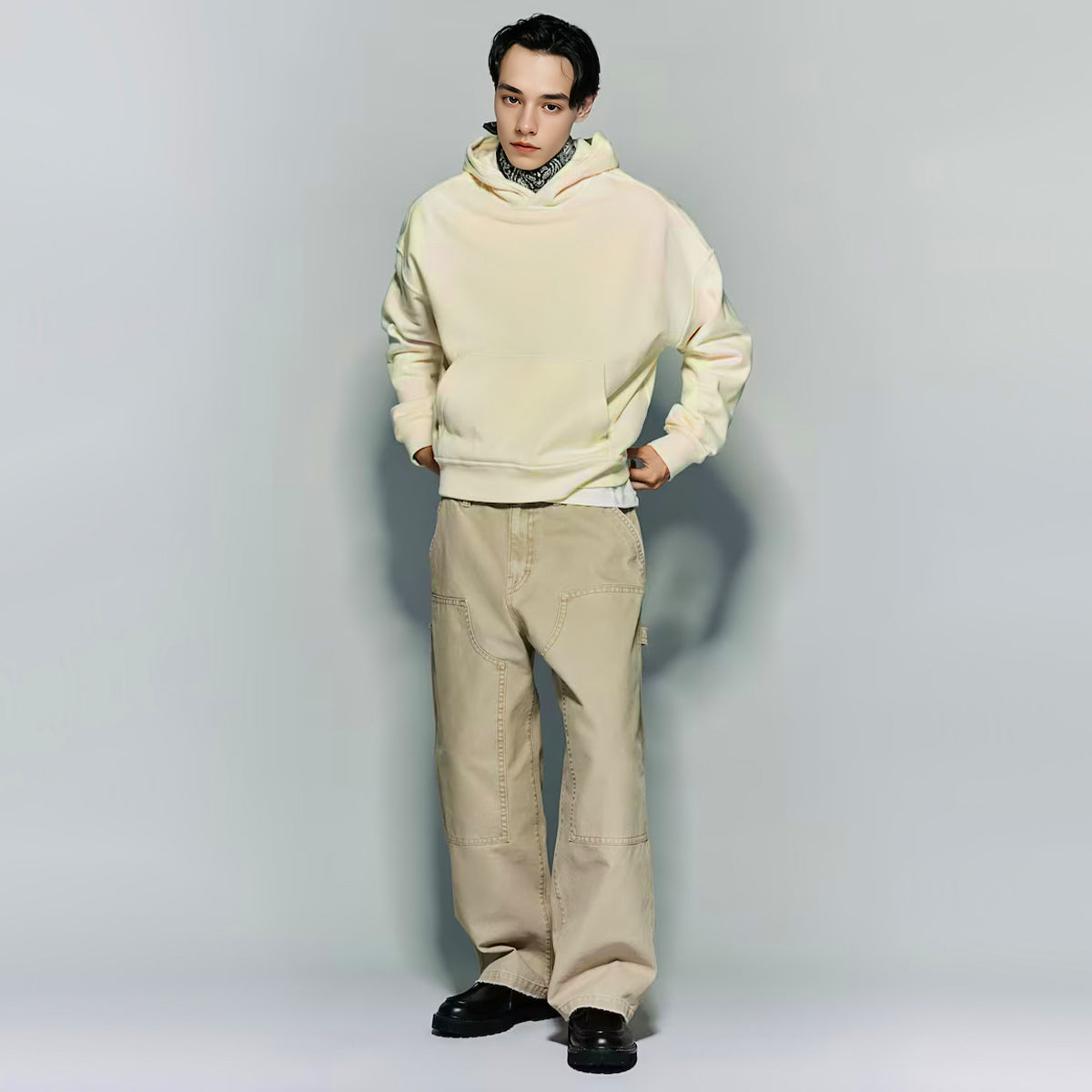 Unisex SALT Cropped Drop Shoulder Heavyweight Oversized Hoodie(460GSM)